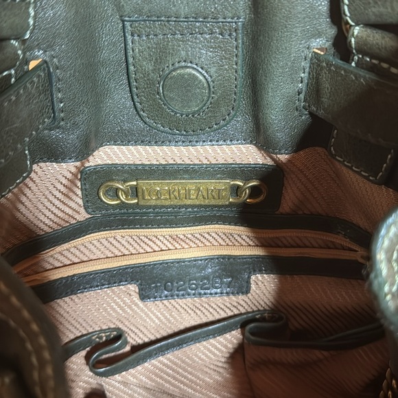 RARE Beautiful Lockheart By Brighton Green Leather Beaded Tote Bag - Picture 9 of 12